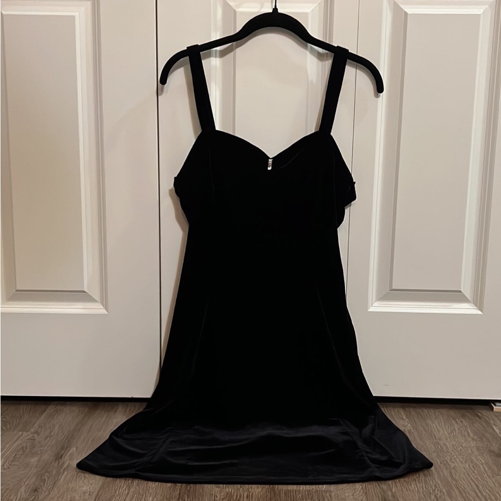 onyx nite by wendye chaitin velour dress size 10 - Picture 1 of 4
